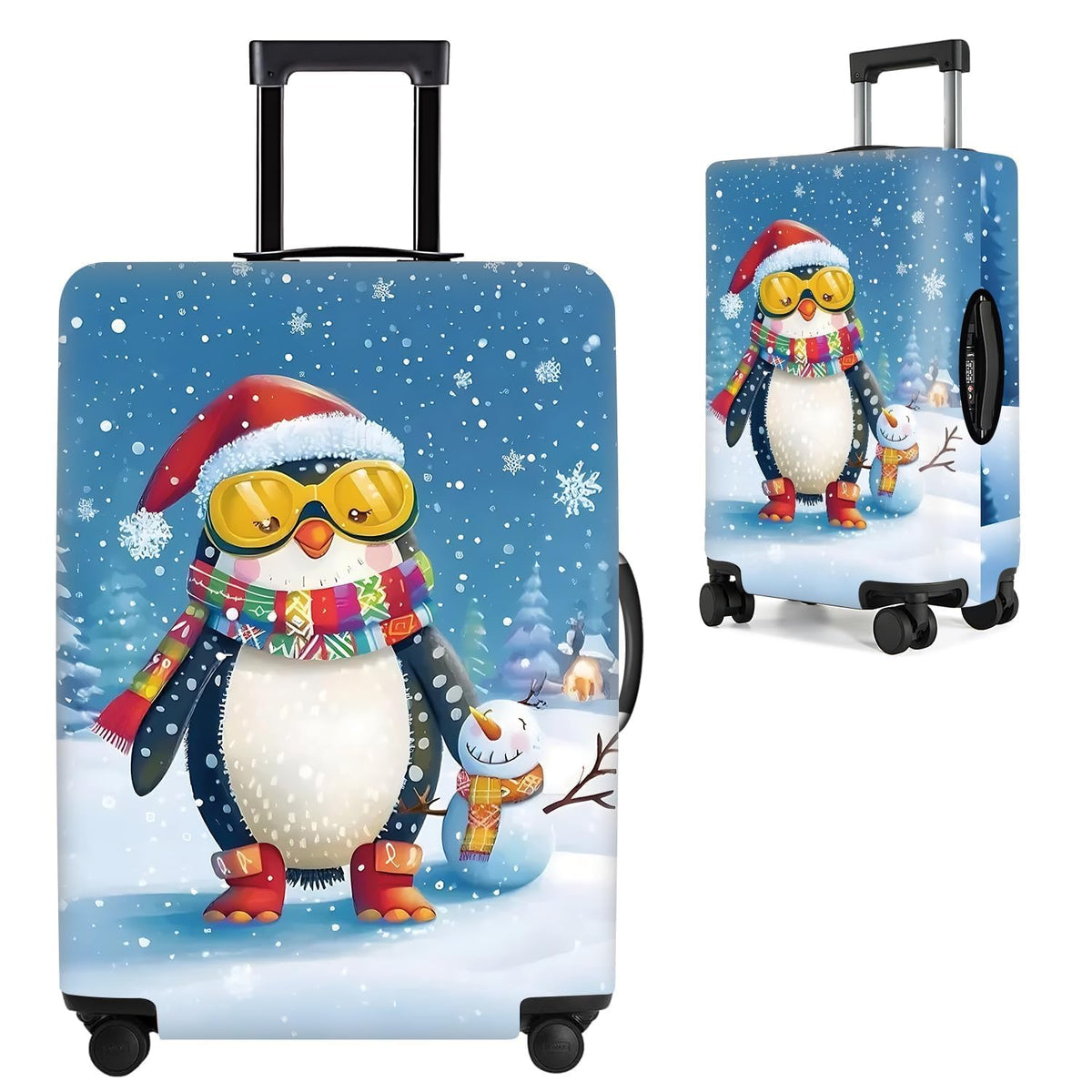 Cute Panda Luggage Cover – Bamboo Climbing Panda Suitcase Protector, Stretchable & Waterproof Travel Luggage Sleeve,M