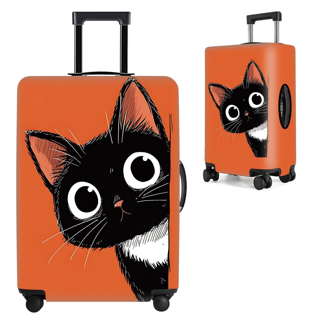 Cute Panda Luggage Cover – Bamboo Climbing Panda Suitcase Protector, Stretchable & Waterproof Travel Luggage Sleeve,M