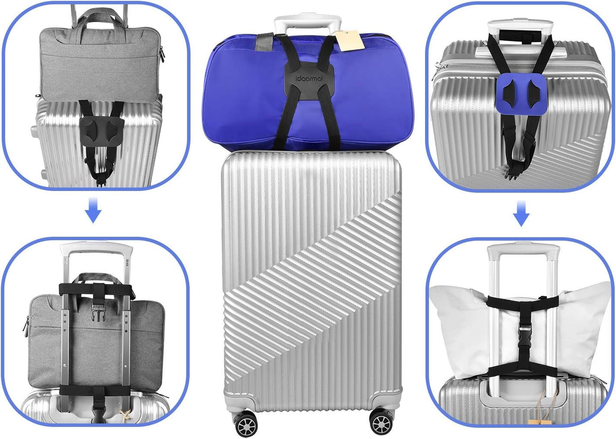 Luggage Straps Bag Bungee, Luggage Straps Suitcase Adjustable Belt,Add a Bag Easy to Travel Suitcase Elastic Strap Belt – (Black)