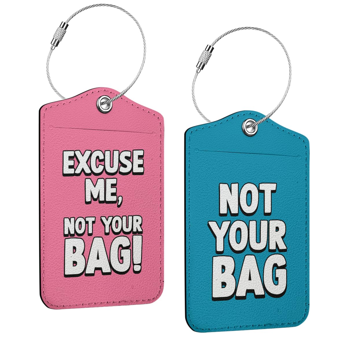 2 Pcs Funny Luggage Tag, Suitcase Tags with Privacy Flap and Metal Loop