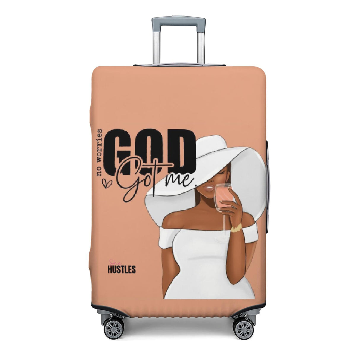 Fashion Accessory Travel Luggage Cover Fashion Girl Perfume and Lipstick and Heels Travel Suitcase Cover Anti-scratch Suitcase cover Fits 18-20 Inch