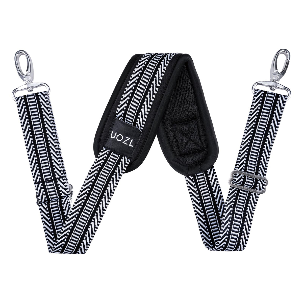 59 Inch Shoulder Straps, Soft with Ultra-Thick Fixed Shoulder Pad, Two Way Independently Adjustable Buckle Replacement Straps for Laptop Bag Messenger Bag Tool Bag Luggage,Black