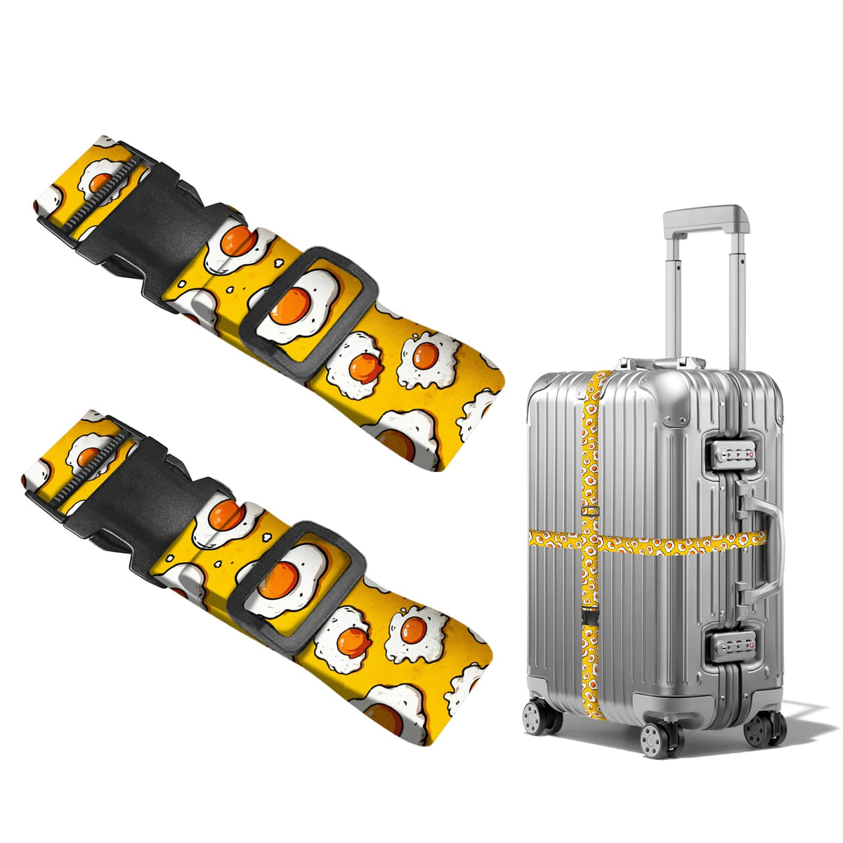 Nuxovilar Luggage Straps of 2 Set Blue Gold Fluid Art Pattern 1.96x90.5in