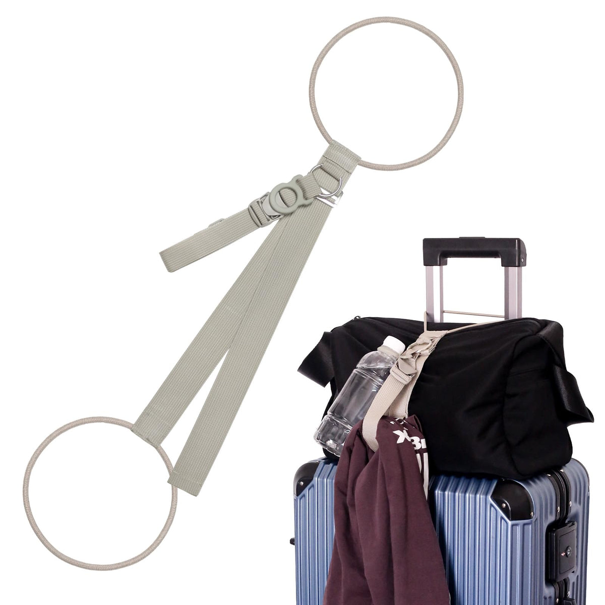 2 Pack Multi Use Strong Adjustable Luggage Connector Straps for Suitcases