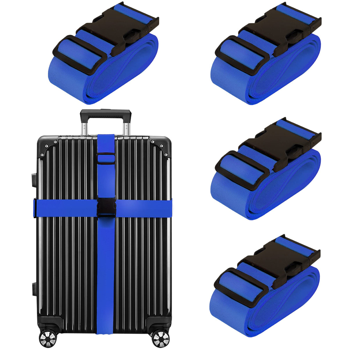Chelmon Luggage Straps for Suitcases TSA Approved Travel Essentials 4 Pack