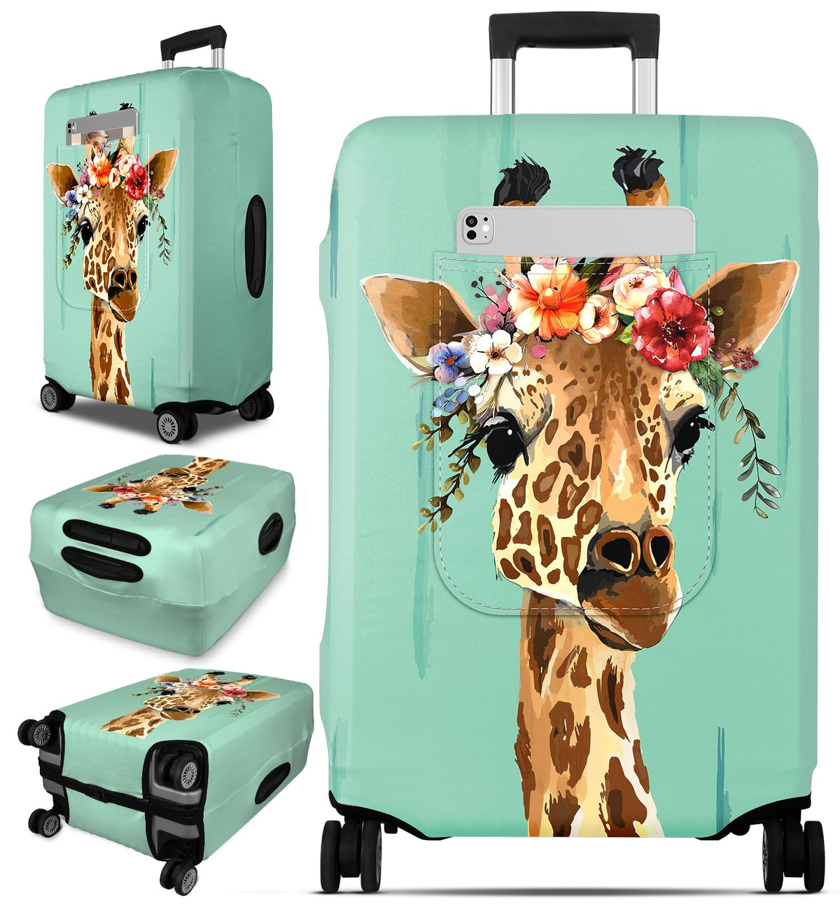 Slohif Luggage Cover for Suitcase Tsa Approved Protector - Butterfly Luggage Sleeve Large Suit Case Cover Travel Stretch Baggage Case Protective Washable Fit 21-23 Inch