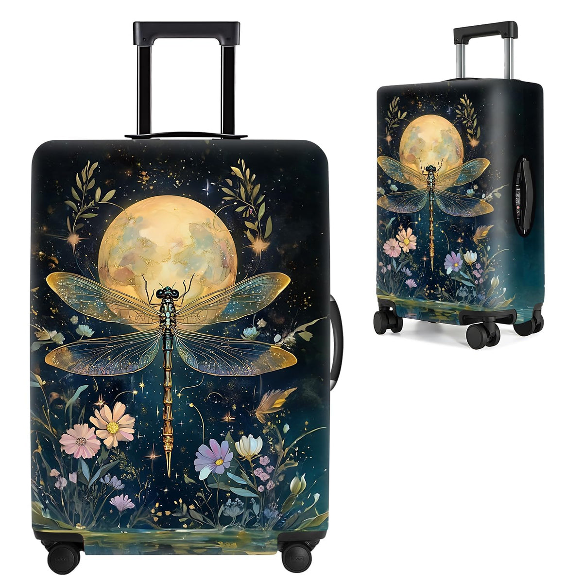 Cute Panda Luggage Cover – Bamboo Climbing Panda Suitcase Protector, Stretchable & Waterproof Travel Luggage Sleeve,M