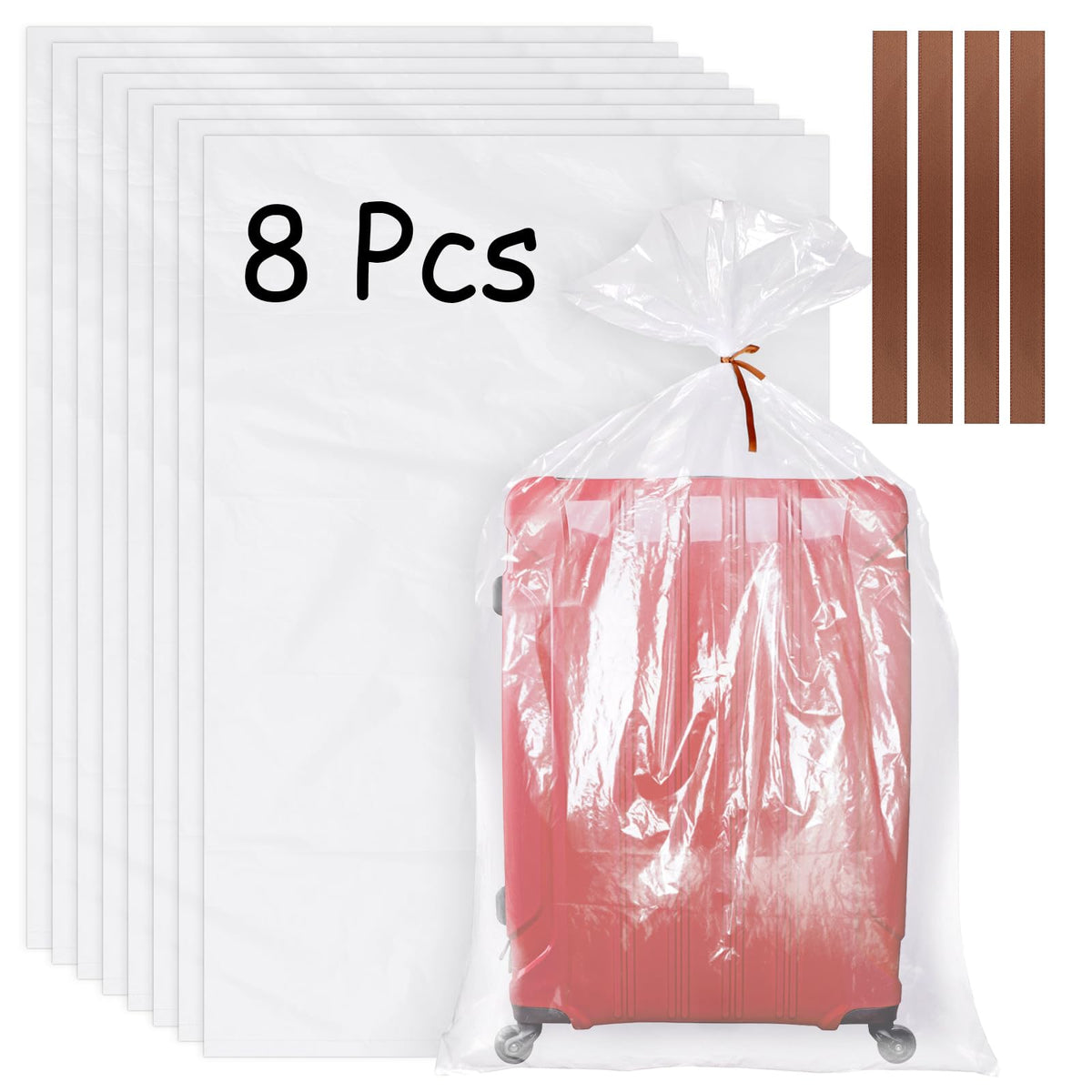 4 Pack Extra Large Clear Plastic Bags, 40" x 60" Large Storage Bags