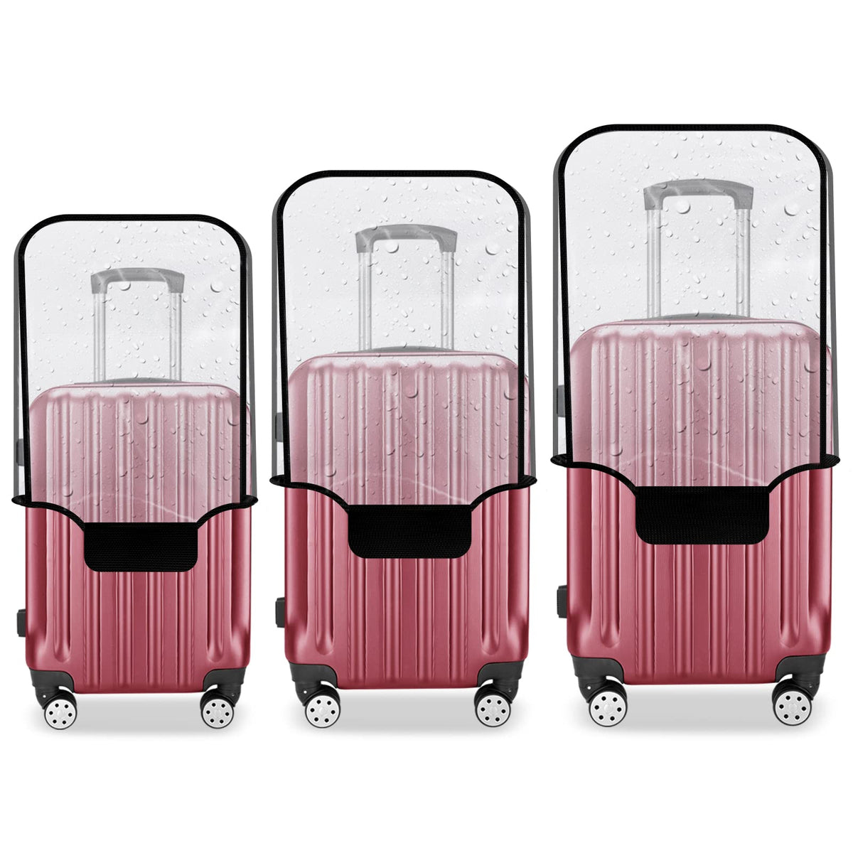 3 Pack Suitcase Cover for Luggage Clear PVC Waterproof Anti Scratch