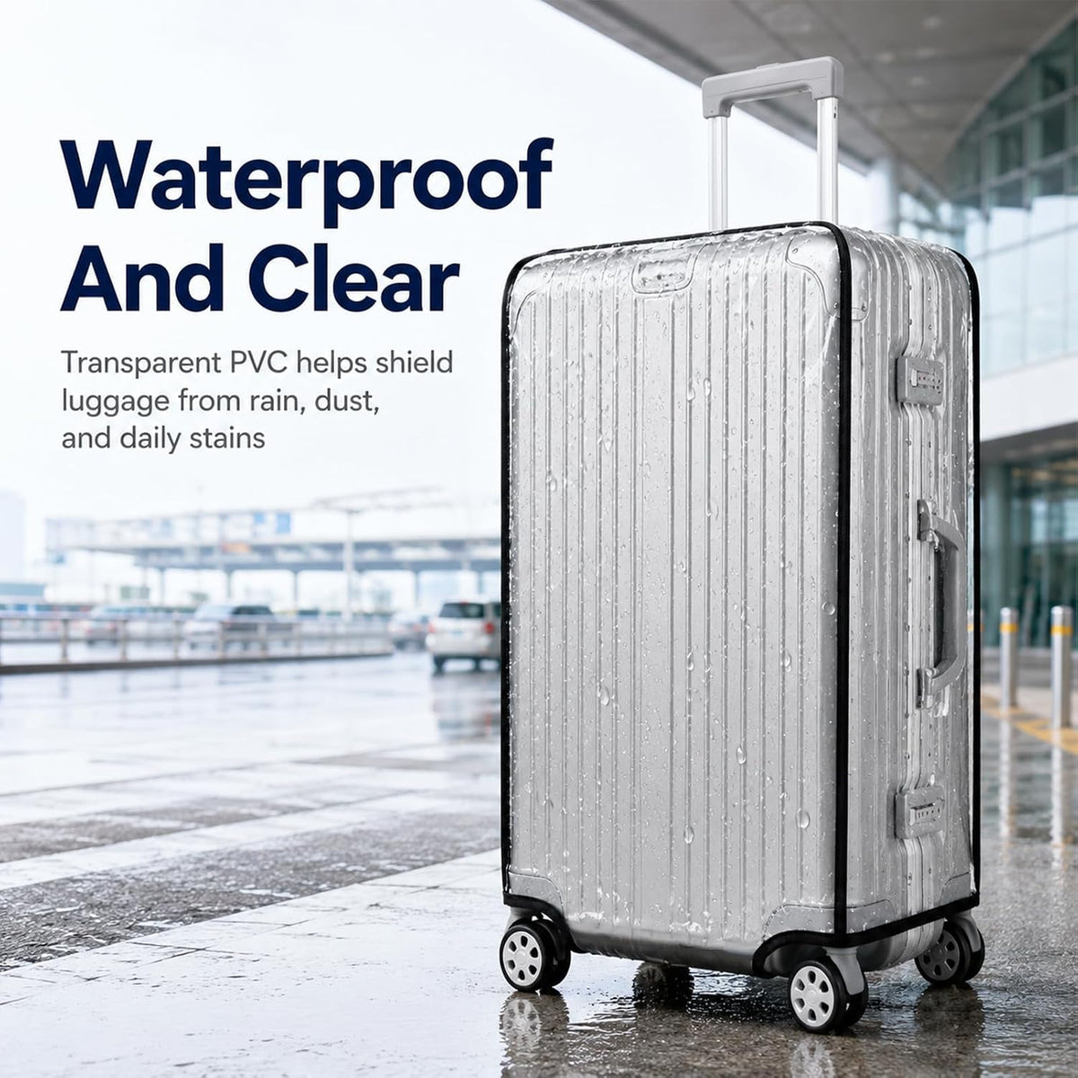 Thicken Clear Luggage Cover Protector, 3 Pieces, 20" 24" 28"