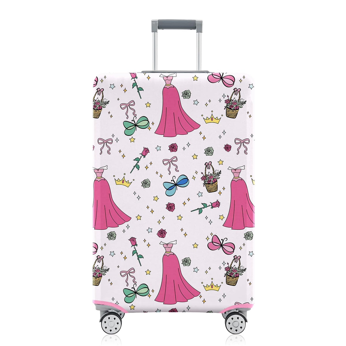 Fashion Accessory Travel Luggage Cover Fashion Girl Perfume and Lipstick and Heels Travel Suitcase Cover Anti-scratch Suitcase cover Fits 18-20 Inch