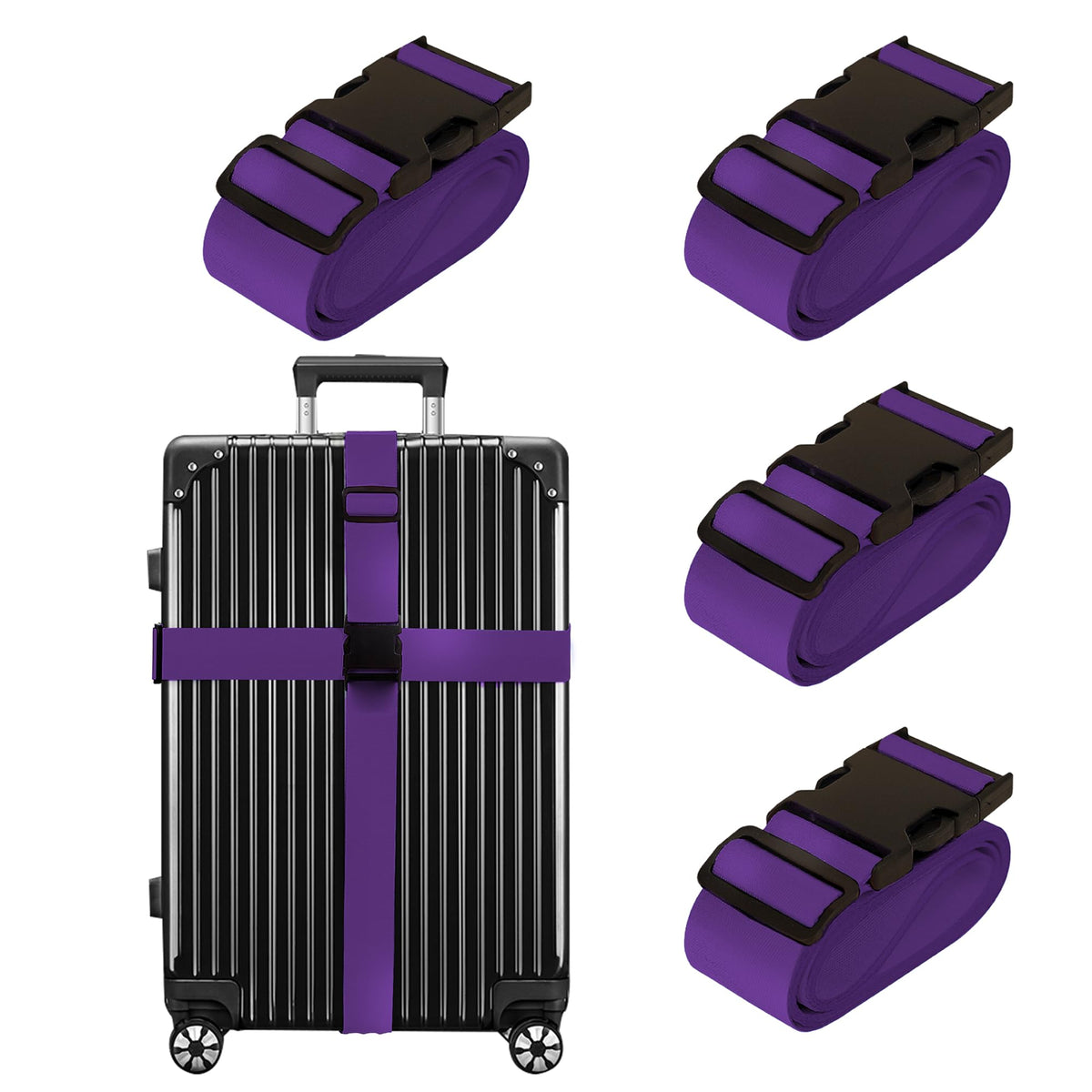 Chelmon Luggage Straps for Suitcases TSA Approved Travel Essentials 4 Pack
