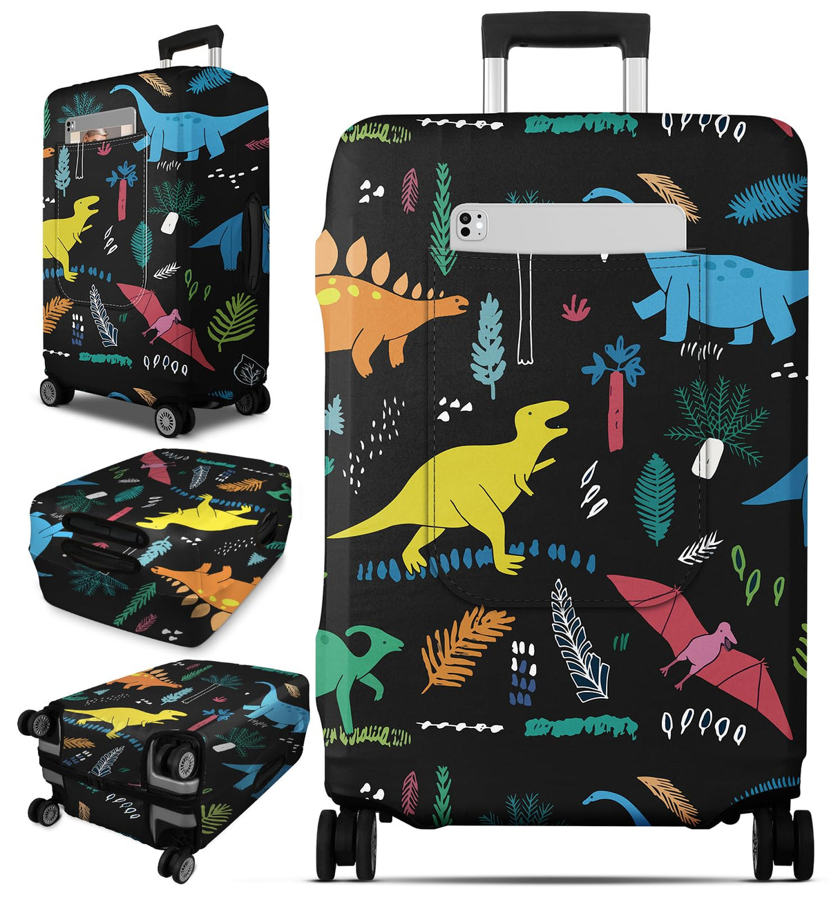 Slohif Luggage Cover for Suitcase Tsa Approved Protector - Butterfly Luggage Sleeve Large Suit Case Cover Travel Stretch Baggage Case Protective Washable Fit 21-23 Inch