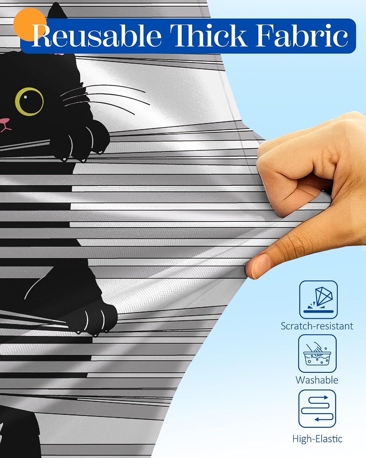 Slohif Luggage Cover for Suitcase Tsa Approved Protector - Grey Cute Cat Striped Luggage Sleeve Medium Suit Case Cover Travel Stretch Baggage Case Protective Washable Fit 24-27 Inch
