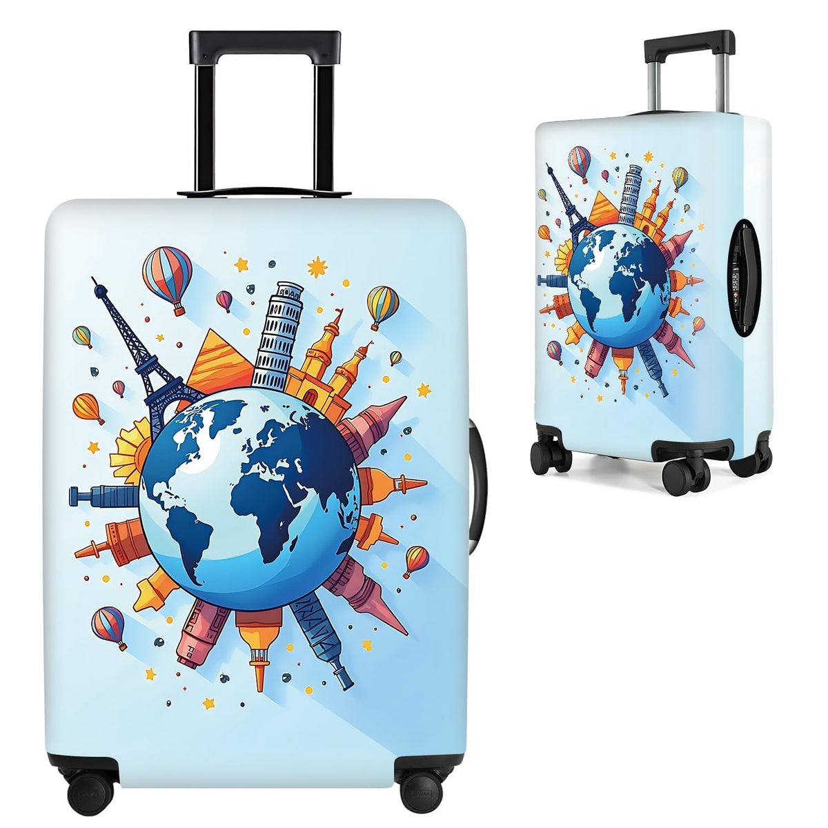 Cute Panda Luggage Cover – Bamboo Climbing Panda Suitcase Protector, Stretchable & Waterproof Travel Luggage Sleeve,M