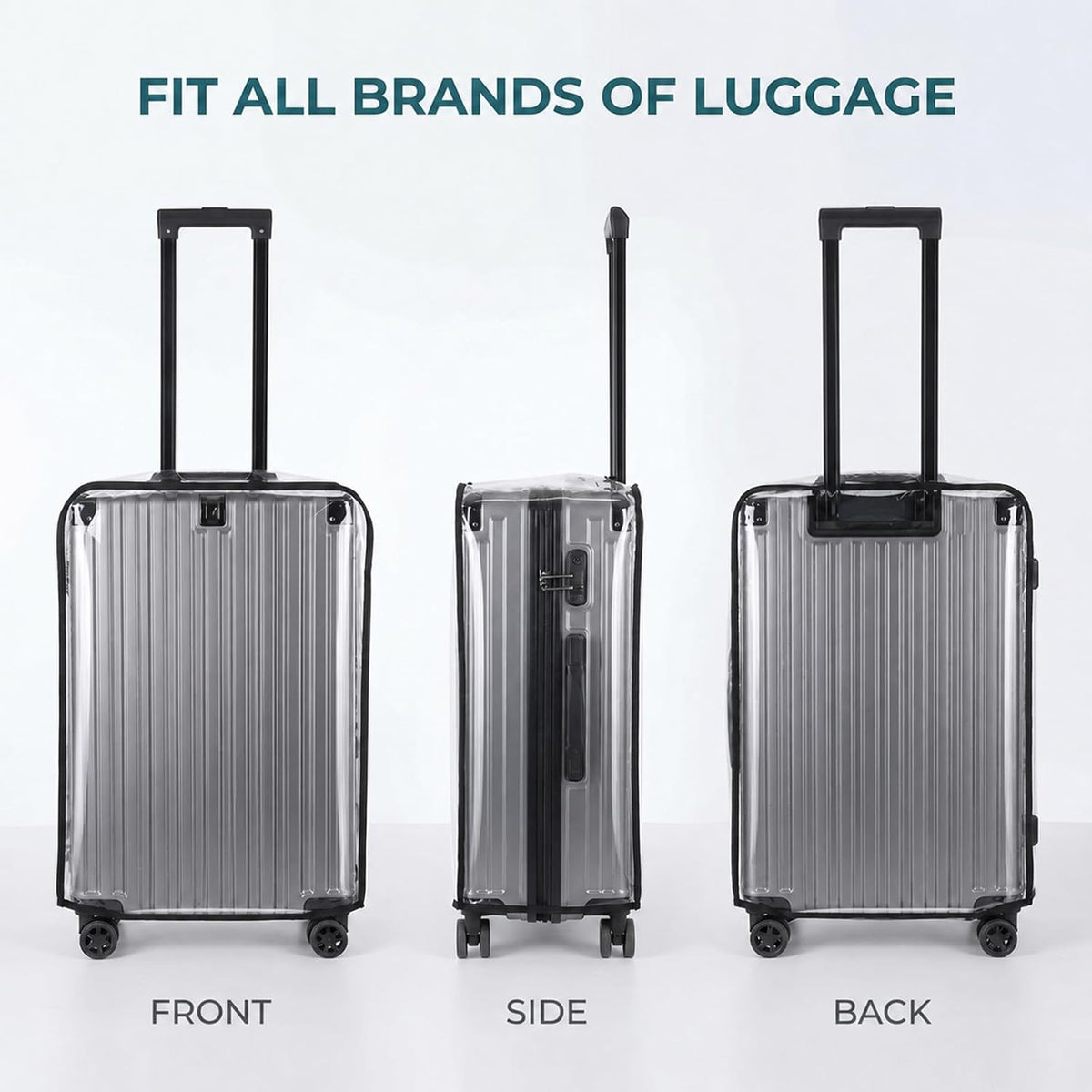 6 Pcs Clear PVC Luggage Protector Covers for Suitcase, Waterproof