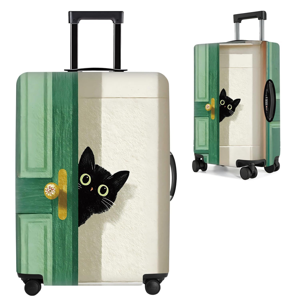 Cute Panda Luggage Cover – Bamboo Climbing Panda Suitcase Protector, Stretchable & Waterproof Travel Luggage Sleeve,M