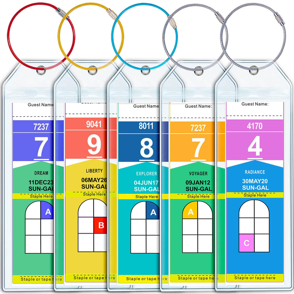 Cruise Luggage Tag Holder for Royal Caribbean & Celebrity 5 Pack, Cruise Ship Essentials 2026 Waterproof, Cruise Must Haves Durable