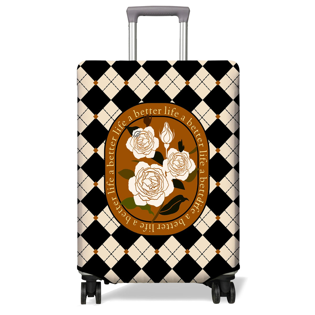 Travel Luggage Cover Suitcase Protector Fits 18-32 Inch Wheel Covers PatternedTravel Related Items Flower Luggage Protector Elastic M
