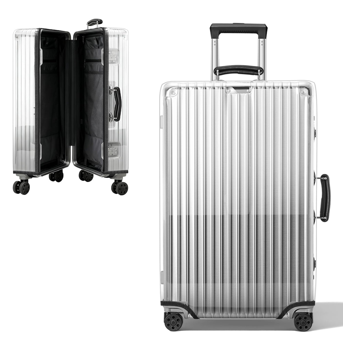 Transparent PVC Suitcase Cover, No Disassembly Required Clear Luggage Protector Suitcase Cover