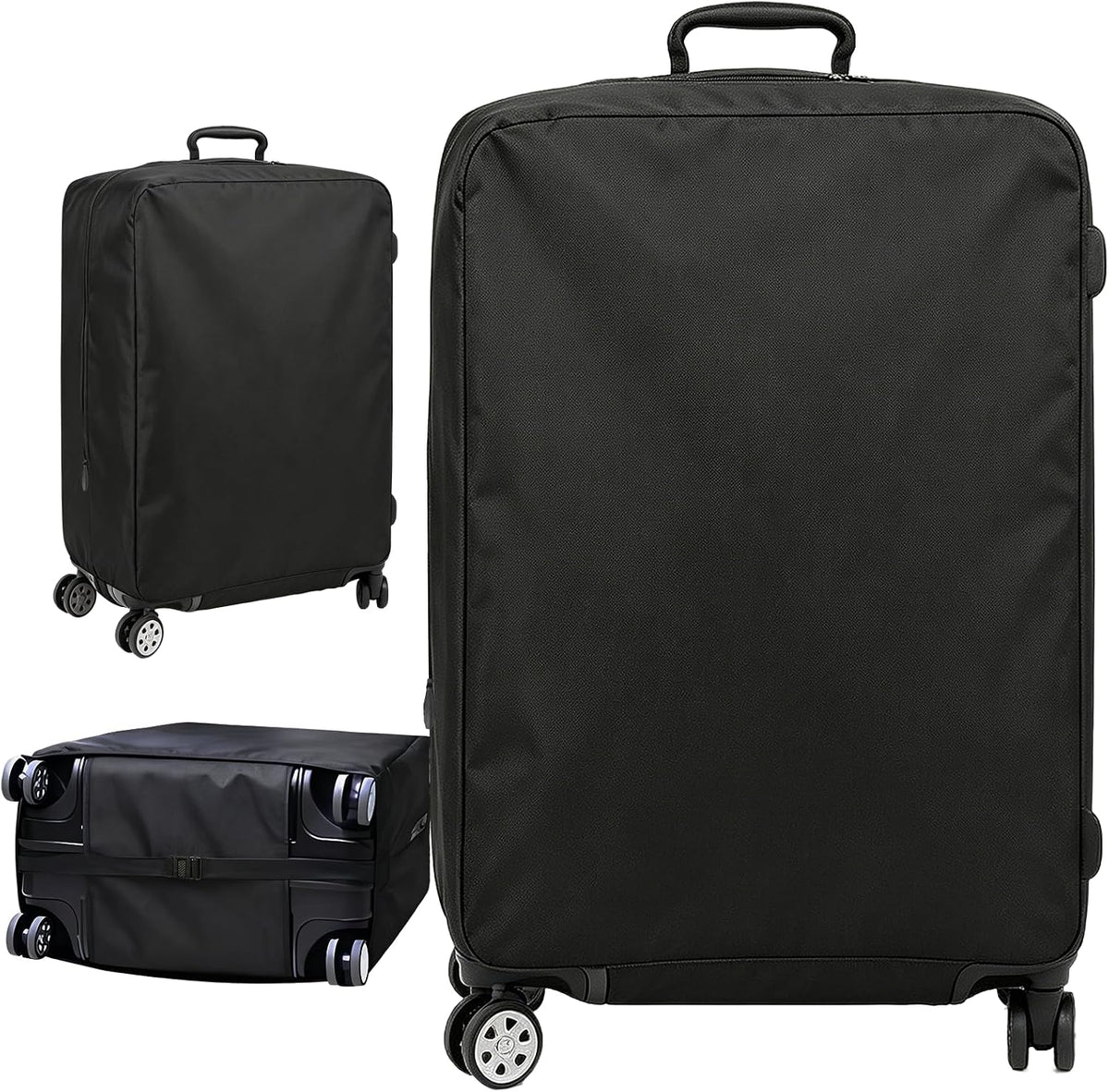 Luggage Cover Protector Compatible with Tumi, Upgraded Oxford Fabric Stretch Cover with Double Zipper, Washable Travel Suitcase Protector, Fits 28-29 Inch Case(Black)