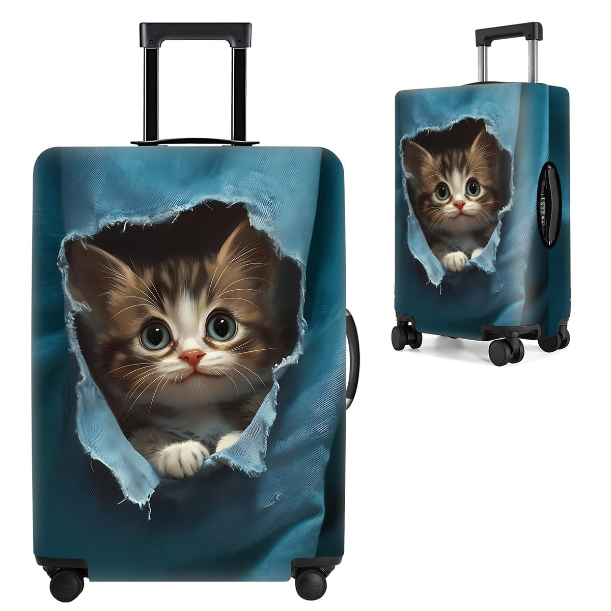 Cute Panda Luggage Cover – Bamboo Climbing Panda Suitcase Protector, Stretchable & Waterproof Travel Luggage Sleeve,M
