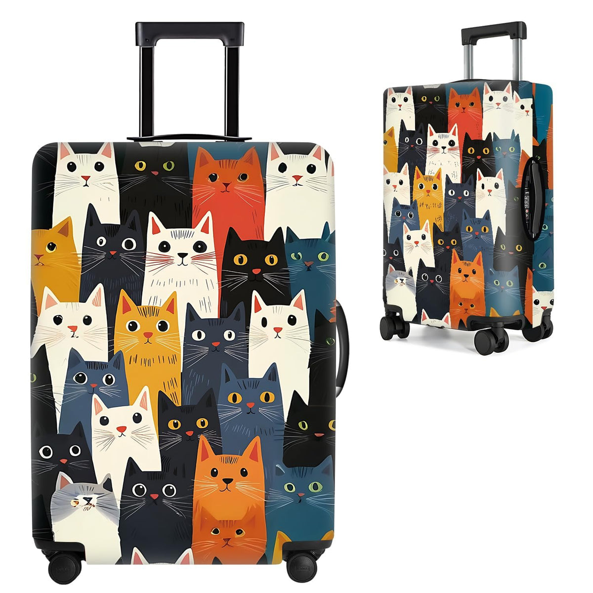 Cute Panda Luggage Cover – Bamboo Climbing Panda Suitcase Protector, Stretchable & Waterproof Travel Luggage Sleeve,M