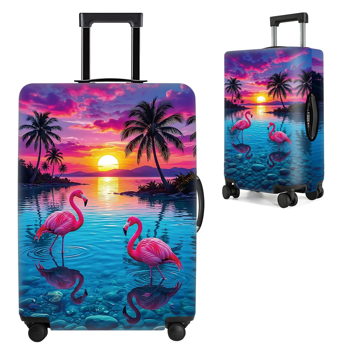 Cute Panda Luggage Cover – Bamboo Climbing Panda Suitcase Protector, Stretchable & Waterproof Travel Luggage Sleeve,M