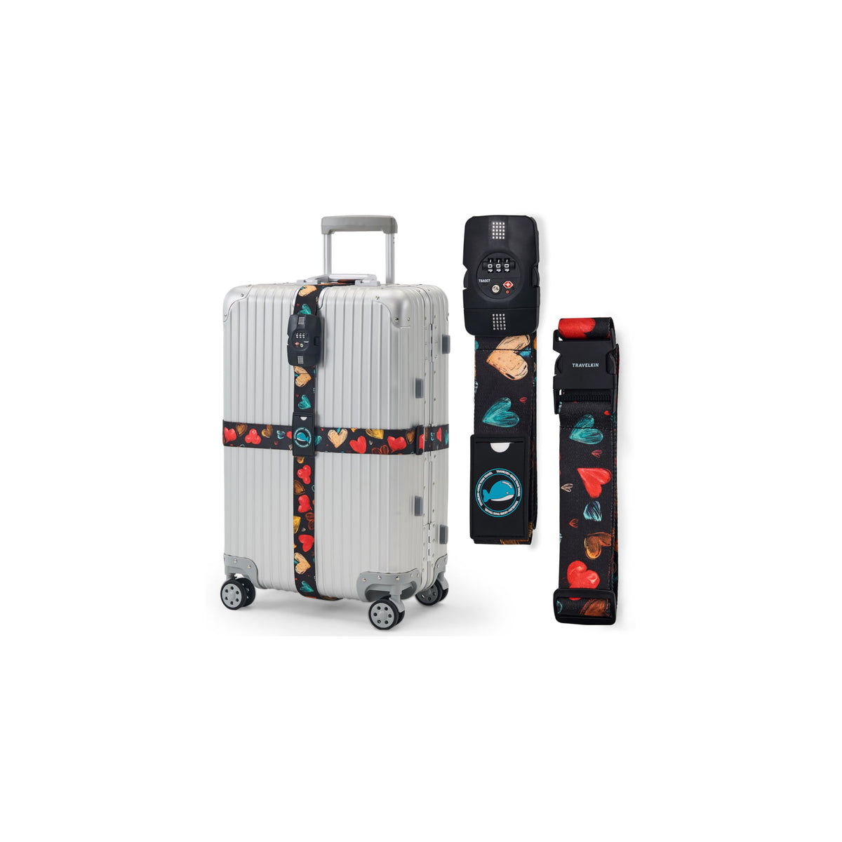 Travelkin Luggage Straps TSA Approved, Suitcase Straps with TSA Lock
