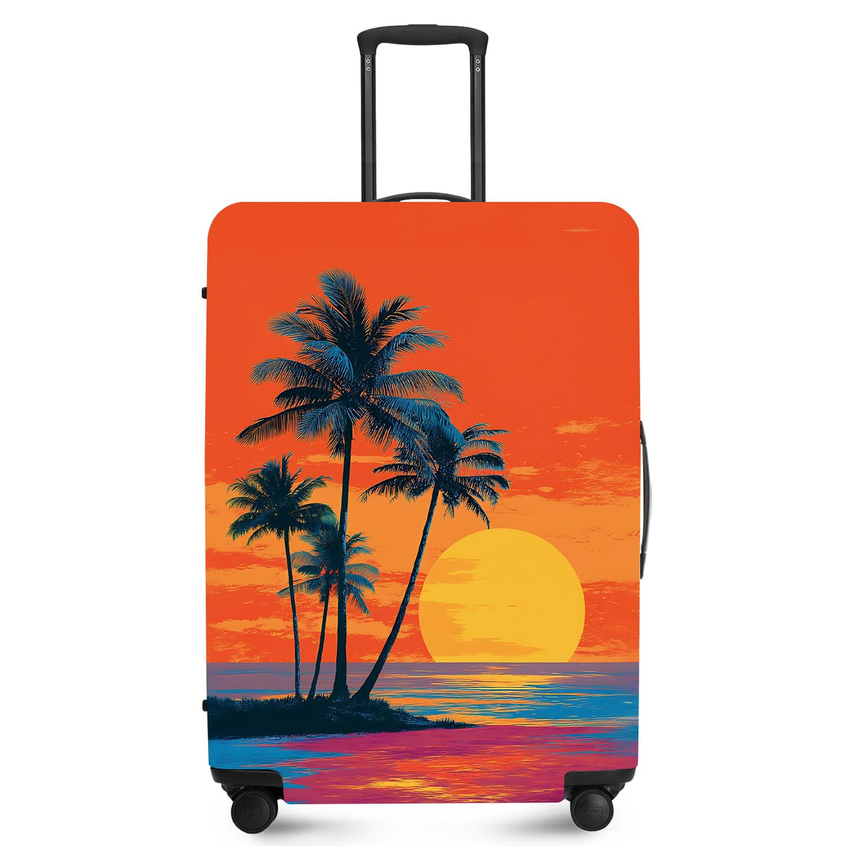 FOREVER QUEEN Blue Gold Luxury Marble Luggage Cover Suitcase Protector Suitcase Cover Anti-Scratch,Stretchable Bag Cover Washable Durable Polyester
