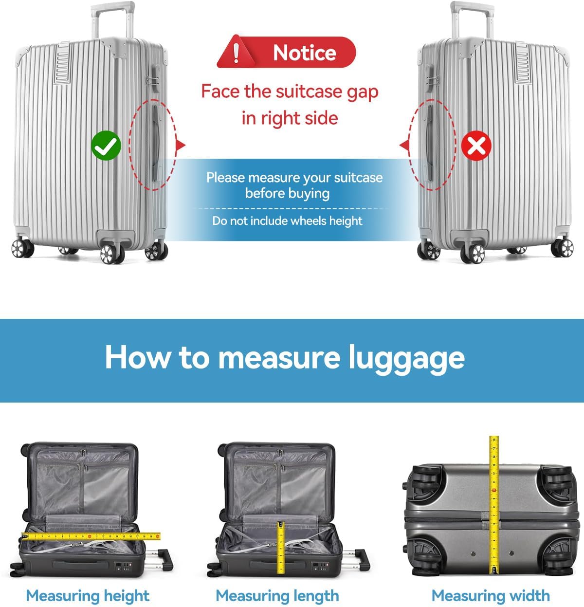 T Tersely Thicken Clear PVC Suitcase Cover Protectors 30" Suitcase Covers