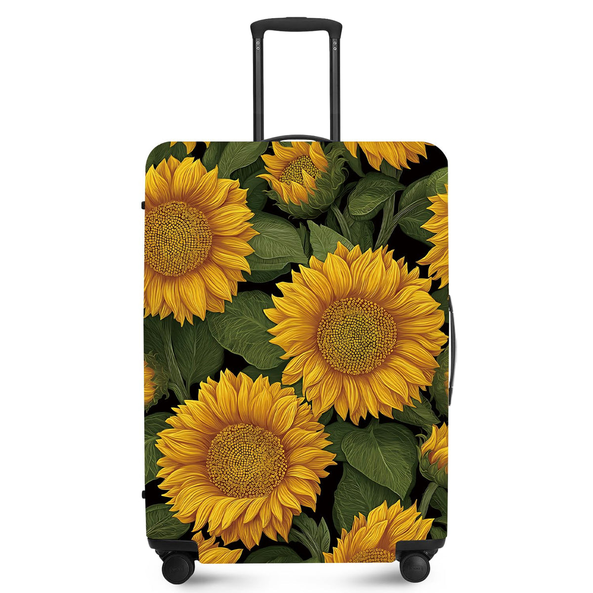FOREVER QUEEN Blue Gold Luxury Marble Luggage Cover Suitcase Protector Suitcase Cover Anti-Scratch,Stretchable Bag Cover Washable Durable Polyester