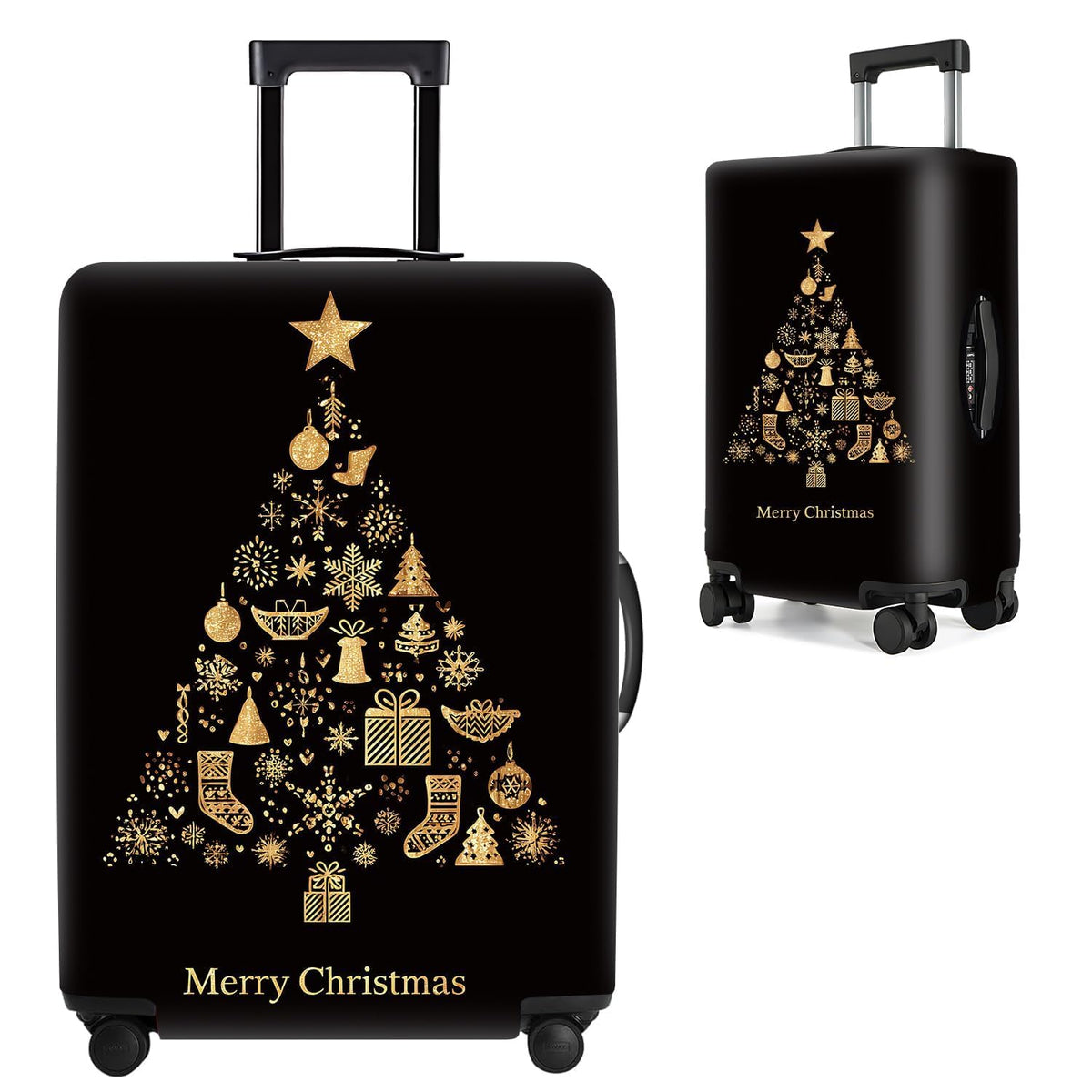 Cute Panda Luggage Cover – Bamboo Climbing Panda Suitcase Protector, Stretchable & Waterproof Travel Luggage Sleeve,M