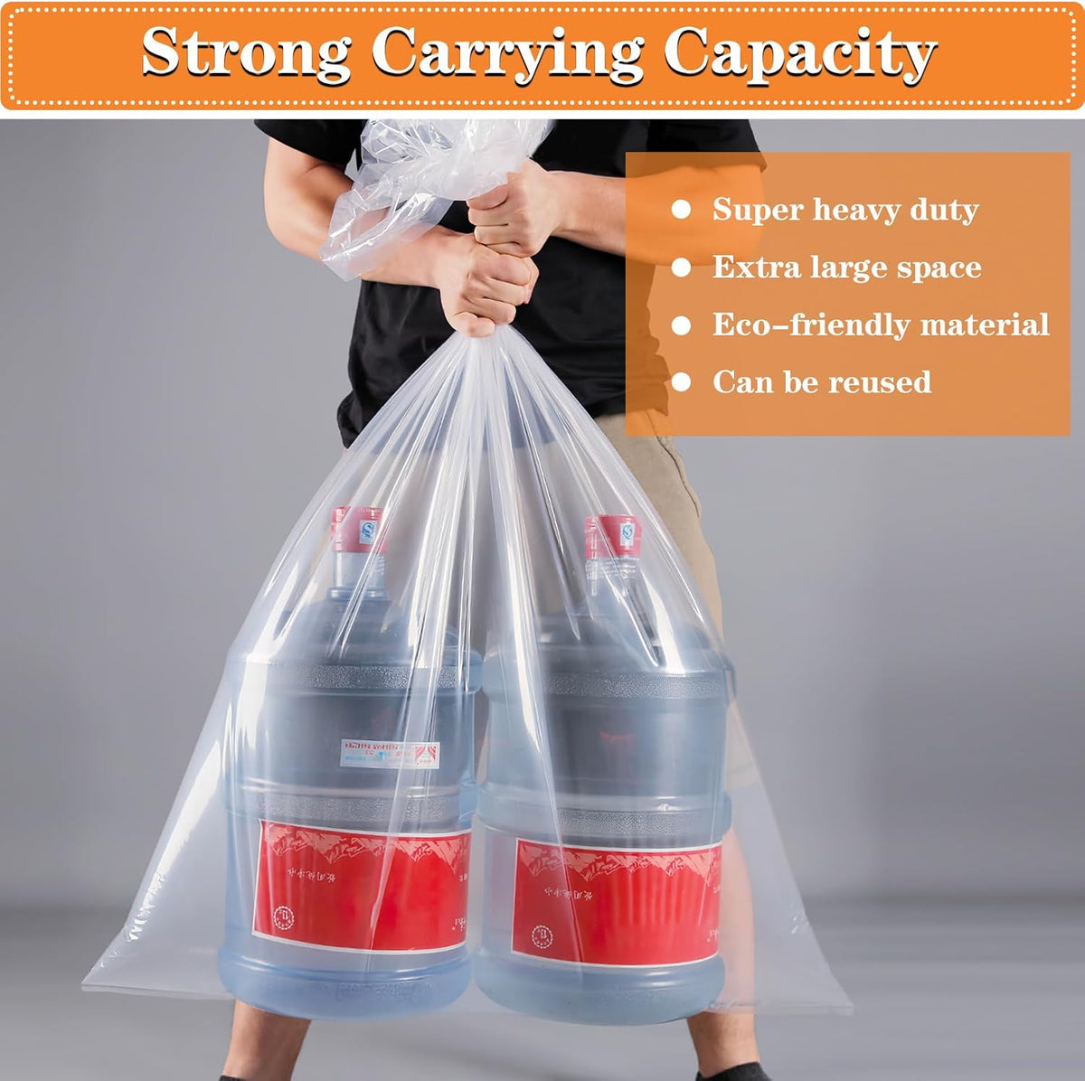 4 Pack Extra Large Clear Plastic Bags, 40" x 60" Large Storage Bags