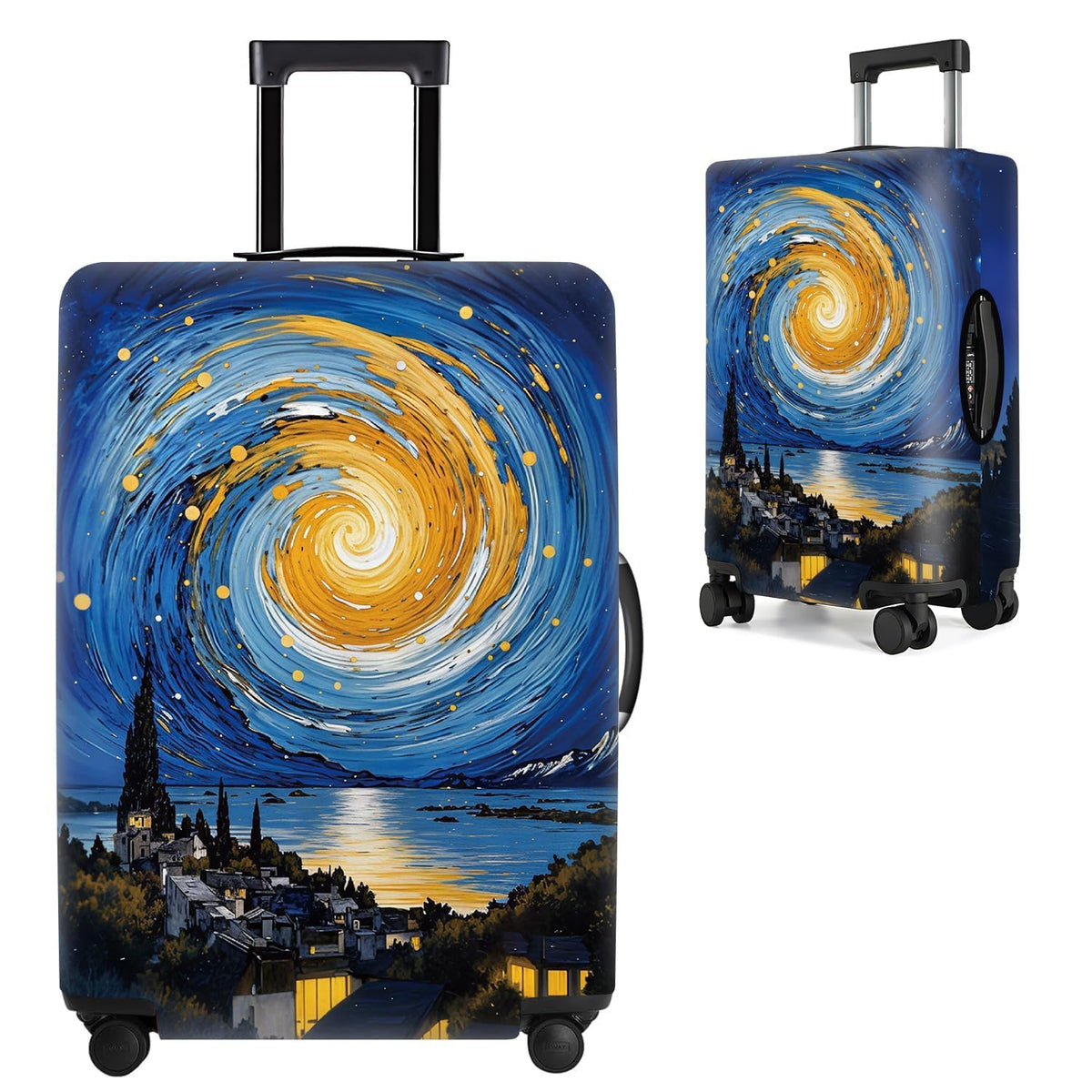 Cute Panda Luggage Cover – Bamboo Climbing Panda Suitcase Protector, Stretchable & Waterproof Travel Luggage Sleeve,M