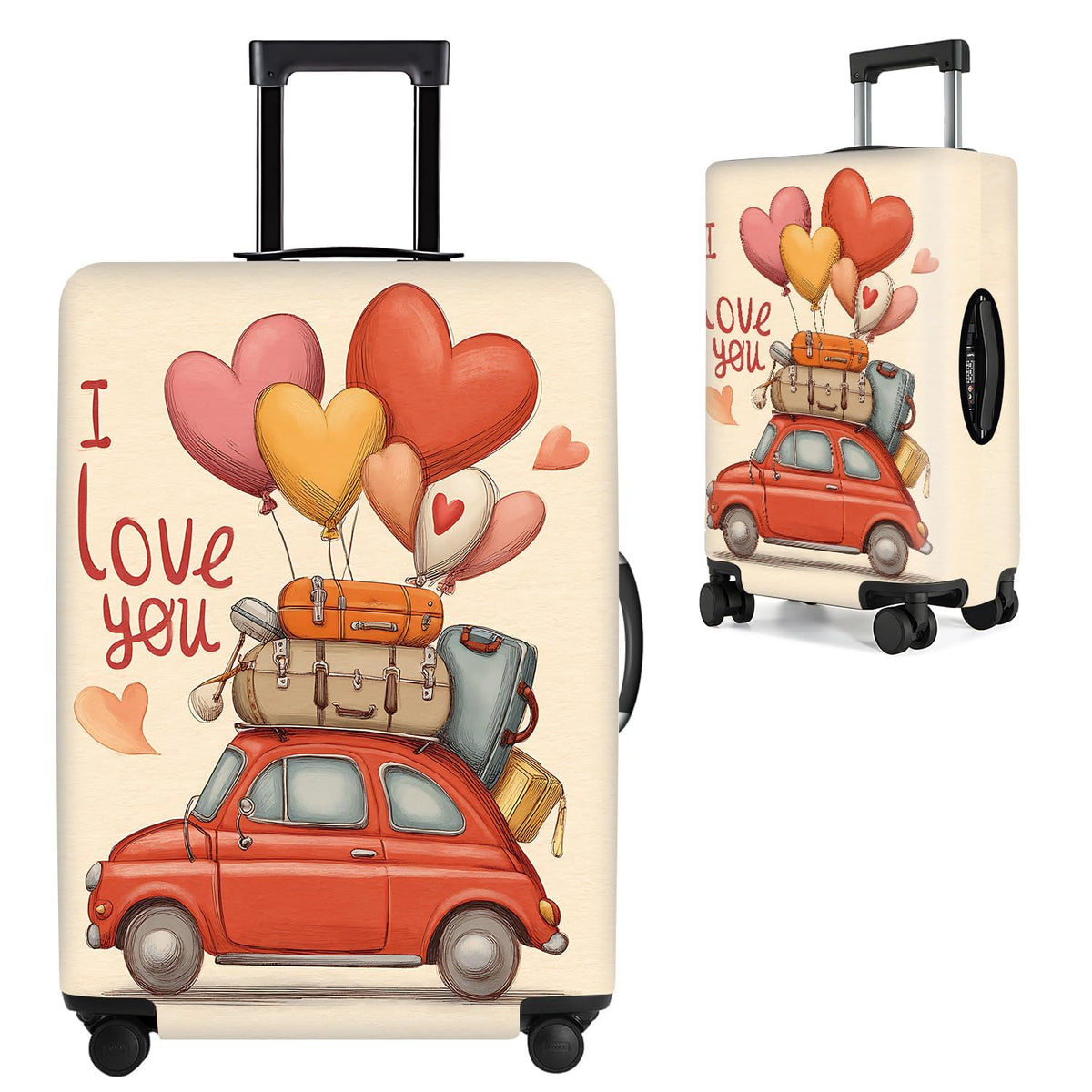 Cute Panda Luggage Cover – Bamboo Climbing Panda Suitcase Protector, Stretchable & Waterproof Travel Luggage Sleeve,M