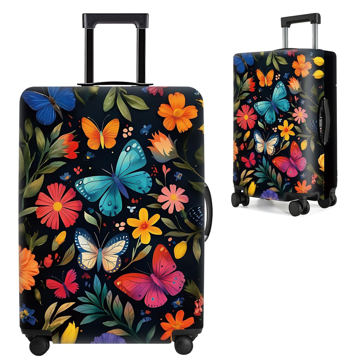 Cute Panda Luggage Cover – Bamboo Climbing Panda Suitcase Protector, Stretchable & Waterproof Travel Luggage Sleeve,M