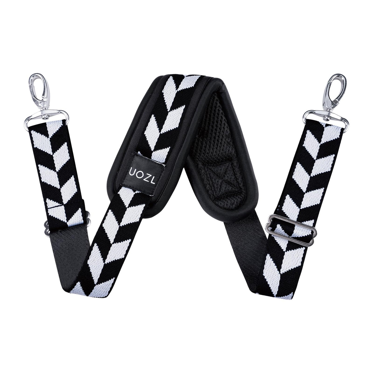 59 Inch Shoulder Straps, Soft with Ultra-Thick Fixed Shoulder Pad, Two Way Independently Adjustable Buckle Replacement Straps for Laptop Bag Messenger Bag Tool Bag Luggage,Black