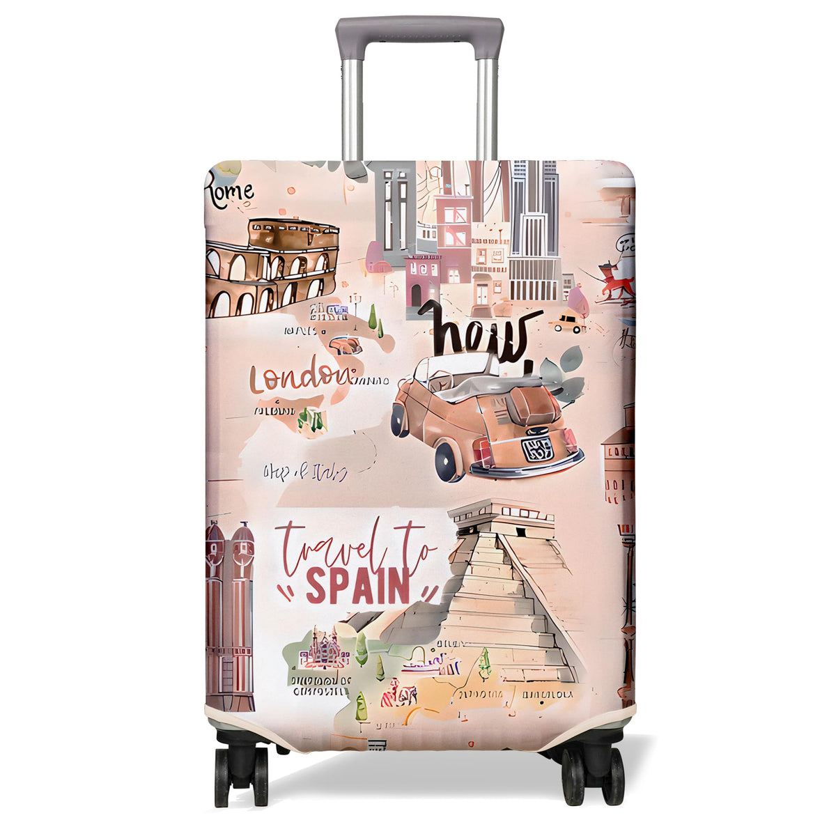 Travel Luggage Cover Suitcase Protector Fits 18-32 Inch Wheel Covers PatternedTravel Related Items Flower Luggage Protector Elastic M