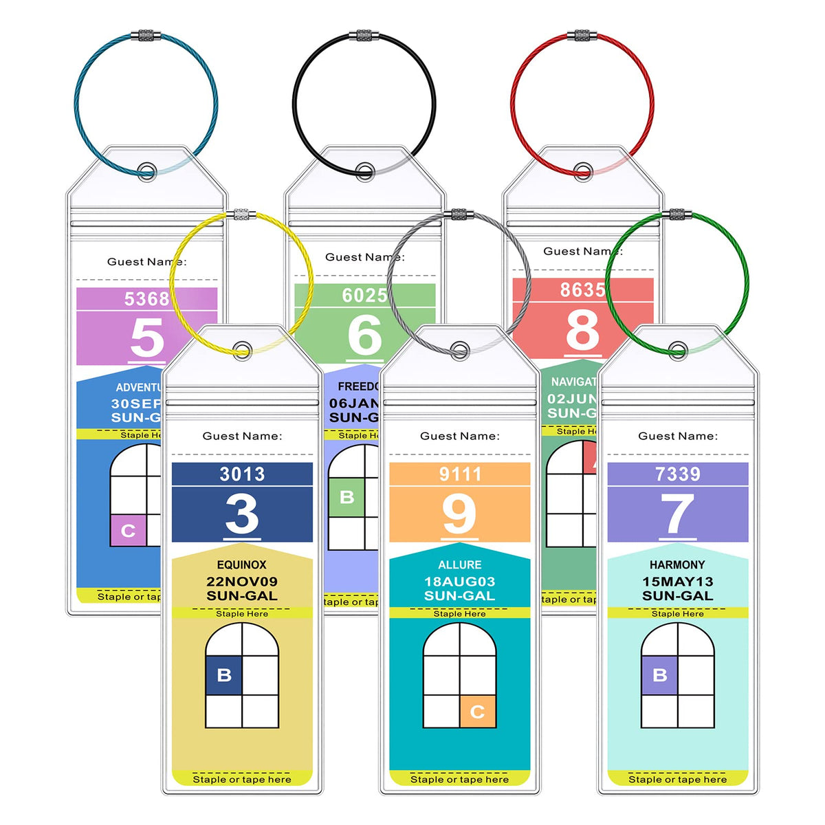 Maloun Cruise Luggage Tag Holders for Royal Caribbean & Carnival, 6 Pack