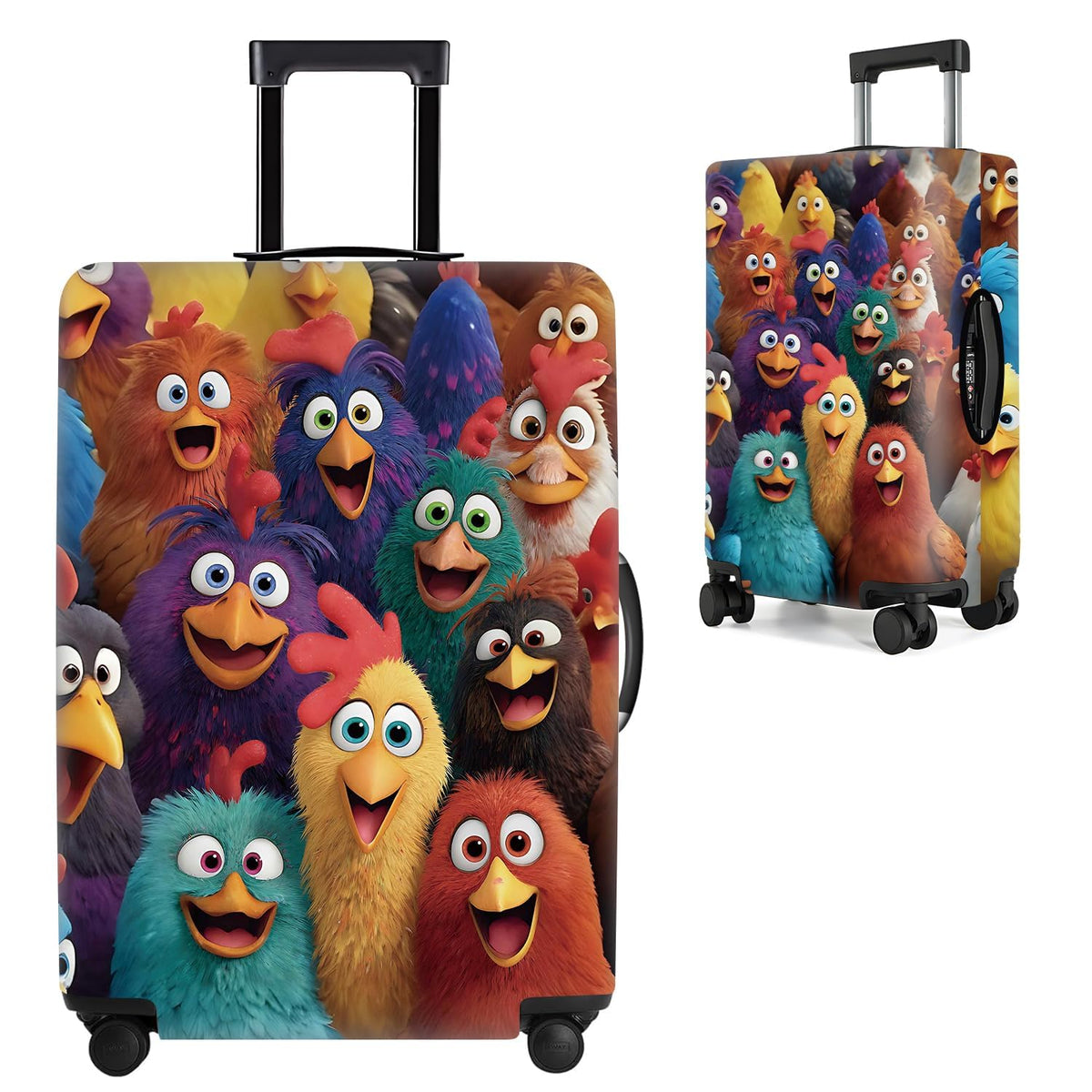 Cute Panda Luggage Cover – Bamboo Climbing Panda Suitcase Protector, Stretchable & Waterproof Travel Luggage Sleeve,M