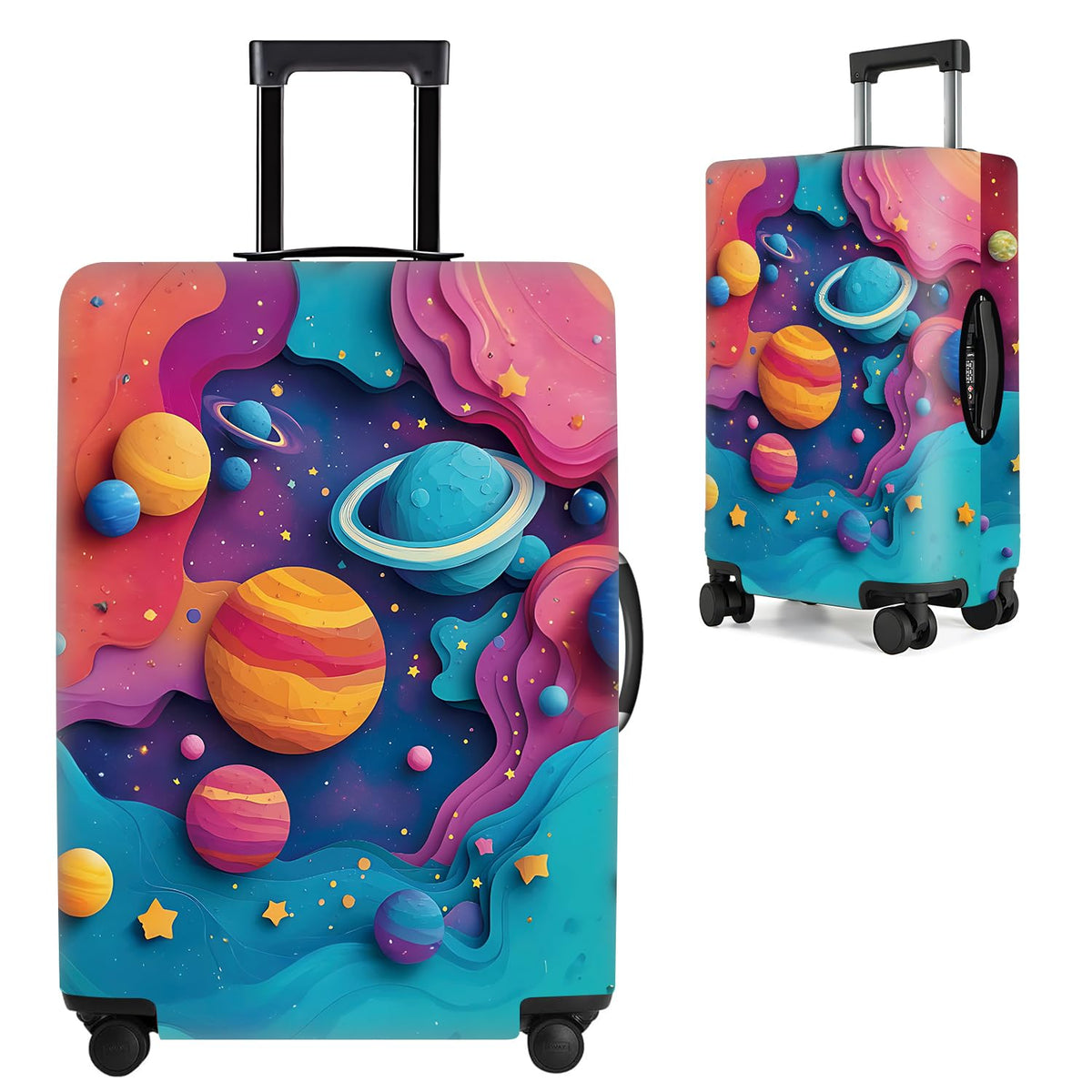 Cute Panda Luggage Cover – Bamboo Climbing Panda Suitcase Protector, Stretchable & Waterproof Travel Luggage Sleeve,M