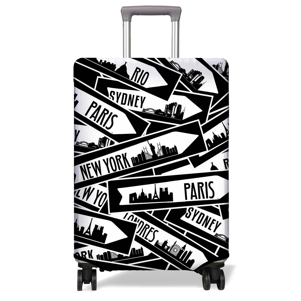 Travel Luggage Cover Suitcase Protector Fits 18-32 Inch Wheel Covers PatternedTravel Related Items Flower Luggage Protector Elastic M