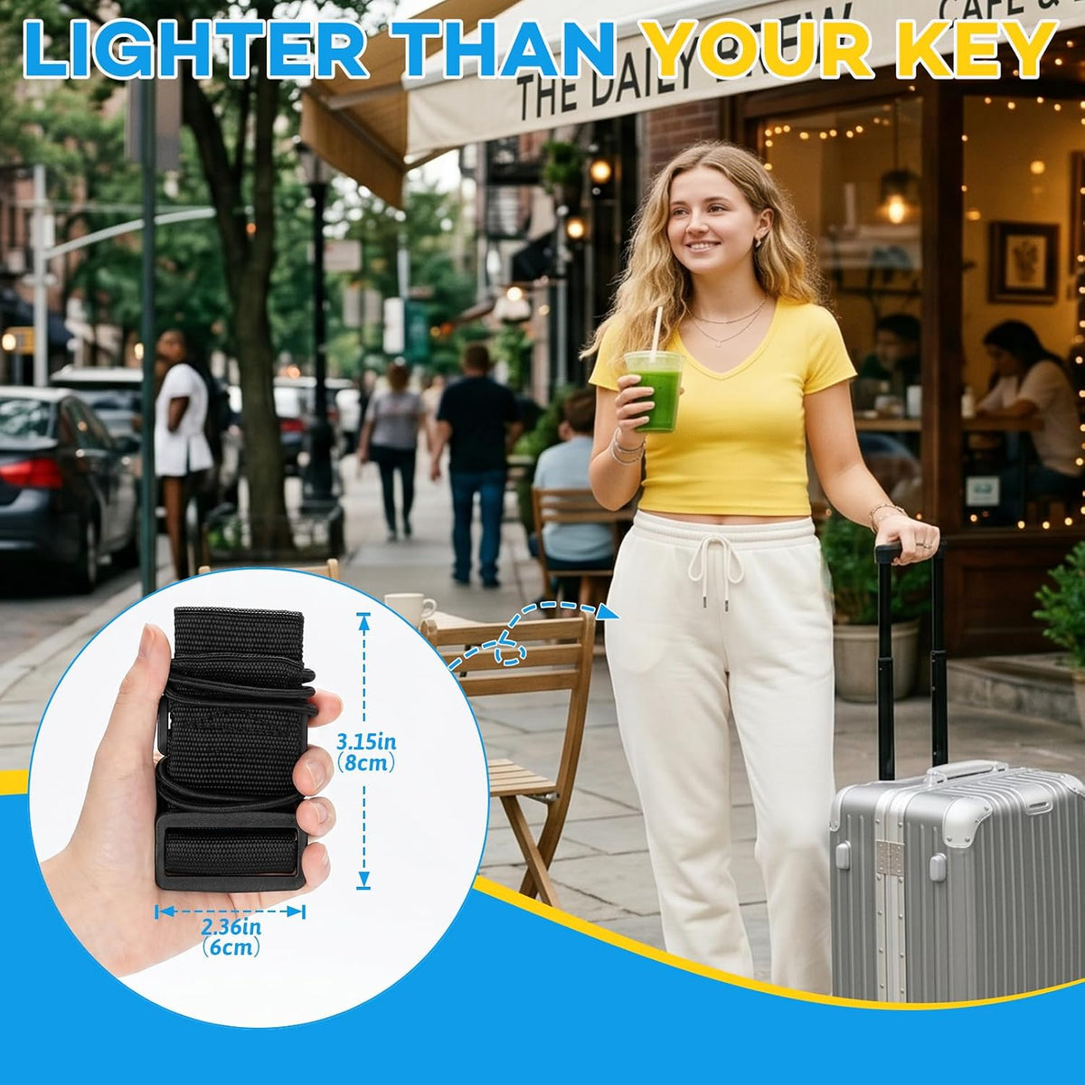 6 Pack Adjustable Multi Use Luggage Connector Straps for Suitcases
