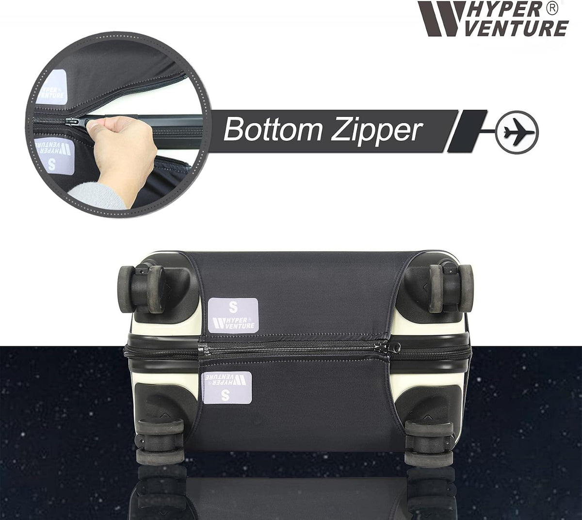 HYPER VENTURE Travel Luggage Cover Suitcase Protector Fits 23-26 Inch, M