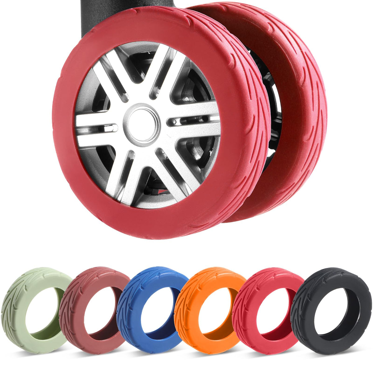 8Pcs Upgrade Luggage Wheel Covers, Travel Accessories (Black)