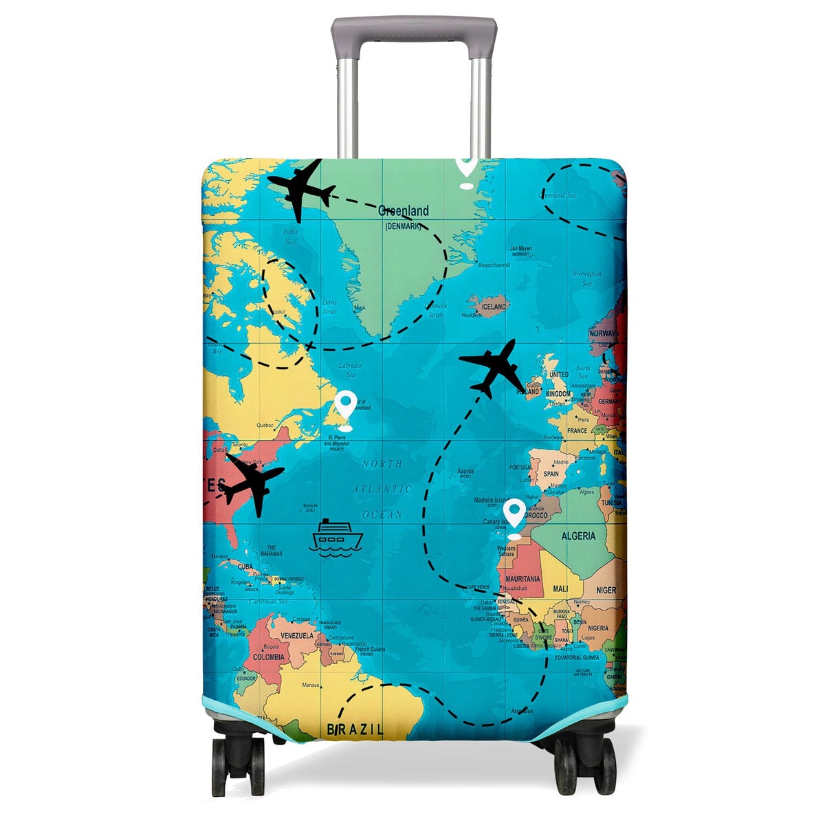 Travel Luggage Cover Suitcase Protector Fits 18-32 Inch Wheel Covers PatternedTravel Related Items Flower Luggage Protector Elastic M