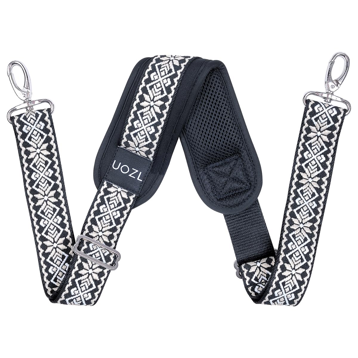 59 Inch Shoulder Straps, Soft with Ultra-Thick Fixed Shoulder Pad, Two Way Independently Adjustable Buckle Replacement Straps for Laptop Bag Messenger Bag Tool Bag Luggage,Black