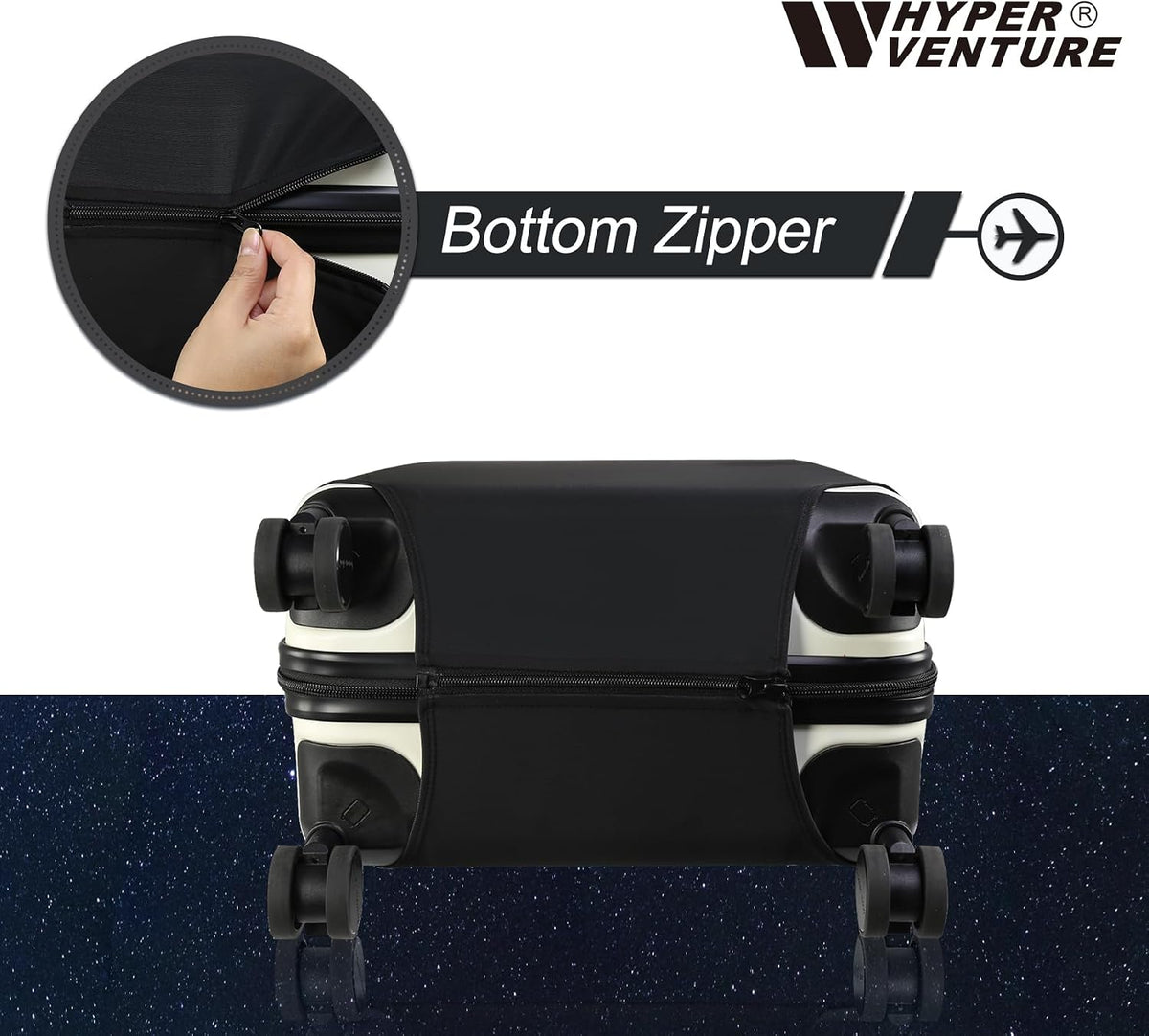 HYPER VENTURE Suitcase Cover Set 3 Pieces Fits 18-30 Inch Luggage, S/M/L