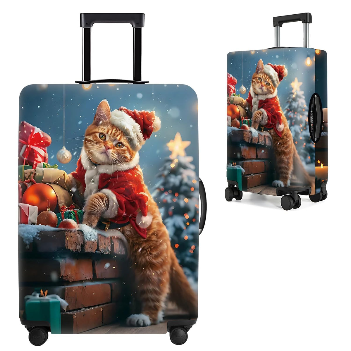 Cute Panda Luggage Cover – Bamboo Climbing Panda Suitcase Protector, Stretchable & Waterproof Travel Luggage Sleeve,M